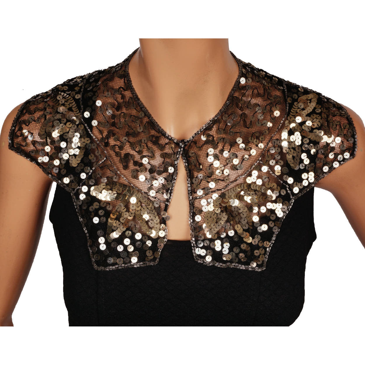 Vintage Gold Sequin Collar 1930s Glamour Accessory Accent - Poppy's Vintage Clothing