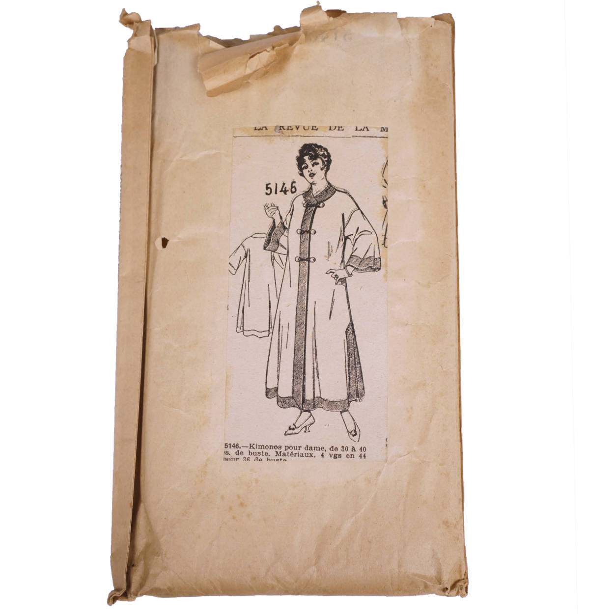 Antique 1919 Sewing Pattern Ladies Kimono Patrons Gorcy Montreal Quebec Rare - Poppy's Vintage Clothing
