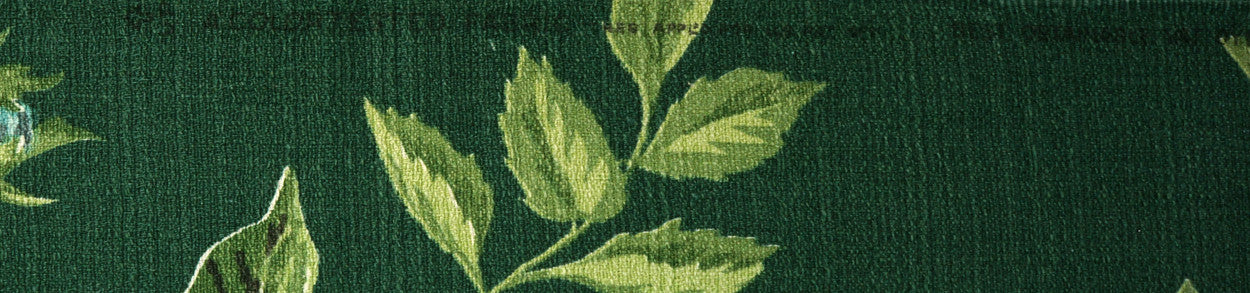 Vintage 1940s Woven Cotton Barkcloth Drapes Cabbage Rose Print Unused - Poppy's Vintage Clothing