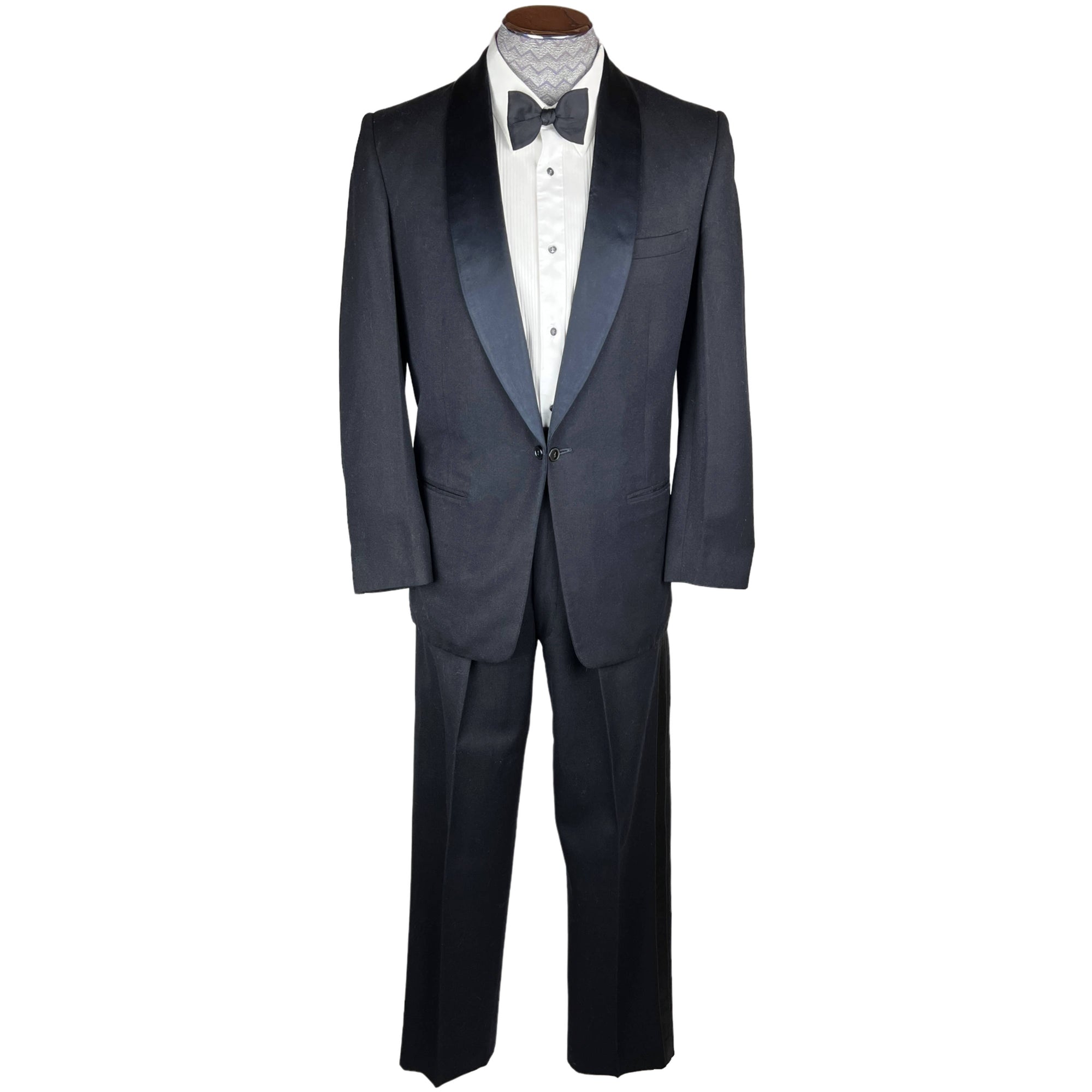 Vintage 1950s Tuxedo Mens Formal Wear Black Wool Size M 38