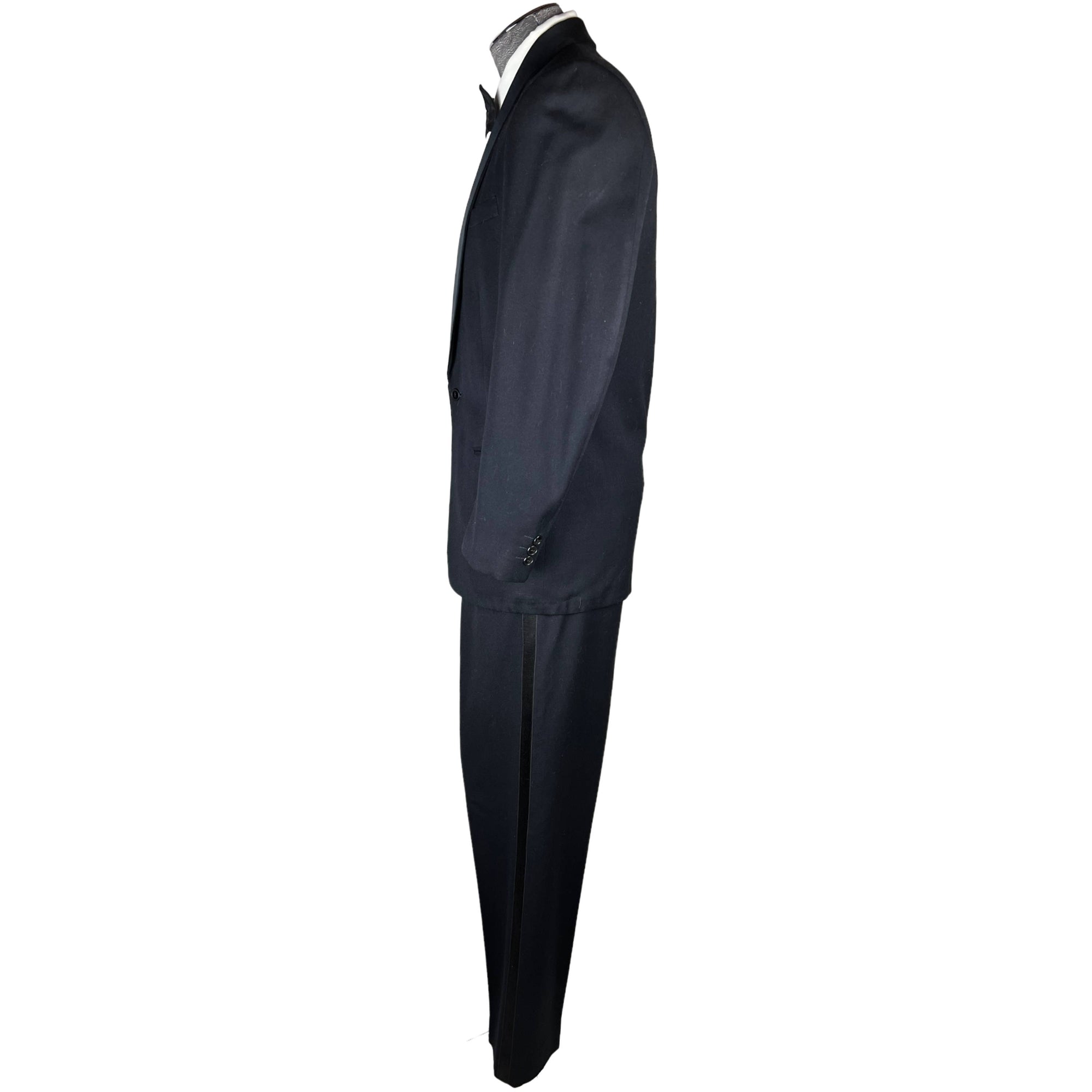 Vintage 1950s Tuxedo Mens Formal Wear Black Wool Size M 38