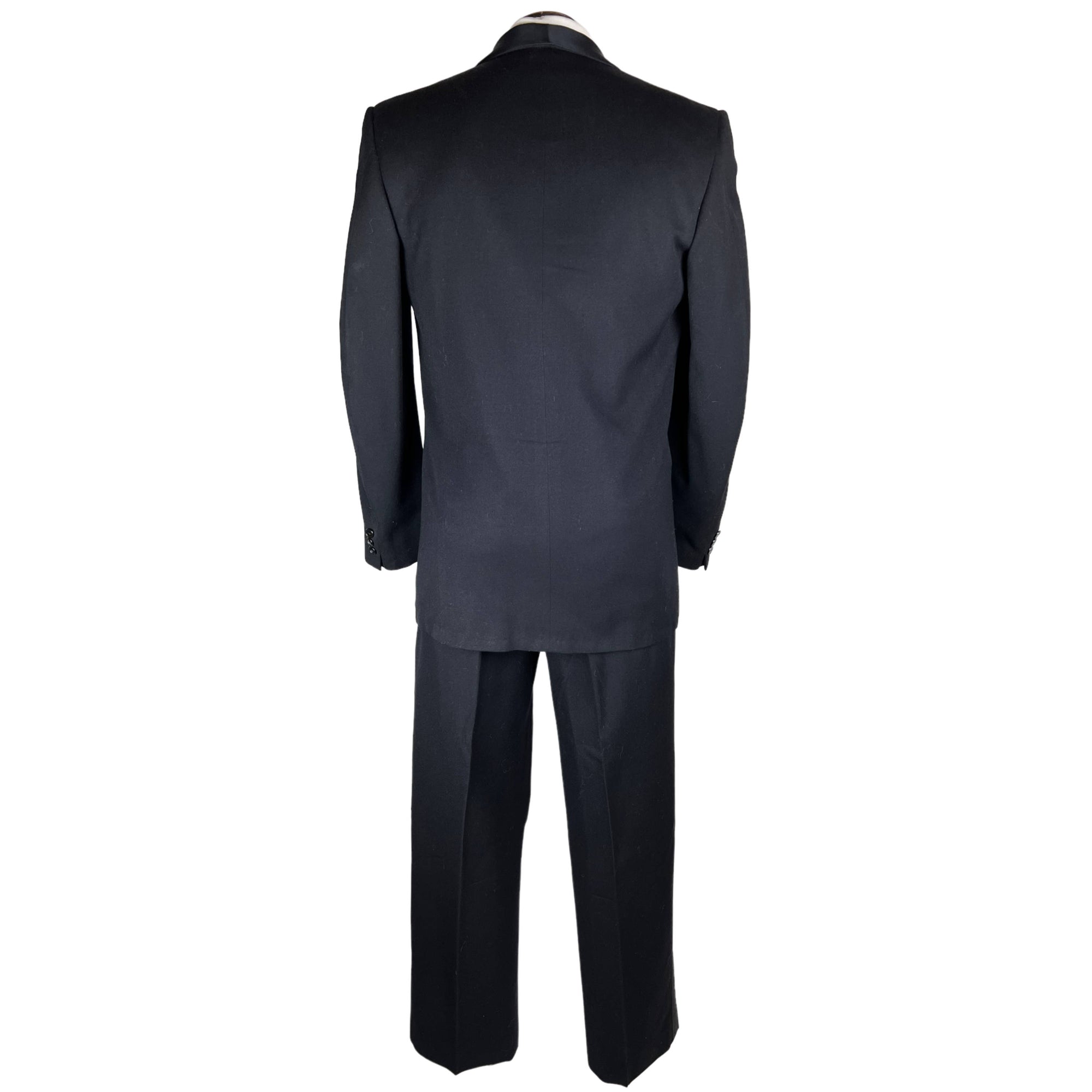 Vintage 1950s Tuxedo Mens Formal Wear Black Wool Size M 38