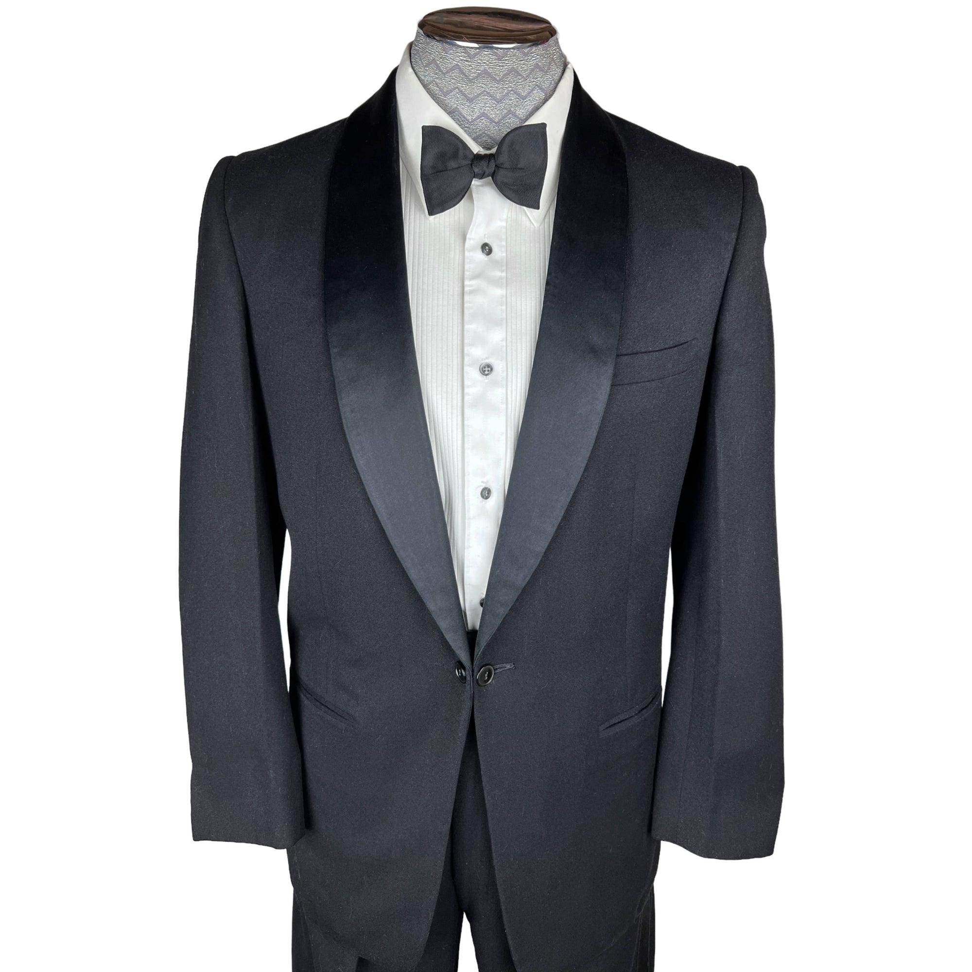 Vintage 1950s Tuxedo Mens Formal Wear Black Wool Size M 38