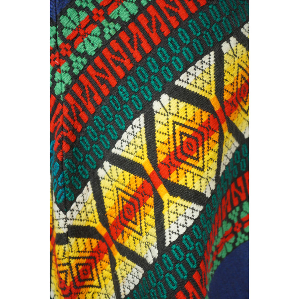 Vintage 1970s Halter Top & Skirt Set Guatemalan Woven Embroidery Cotton Linen M - Poppy's Vintage Clothing