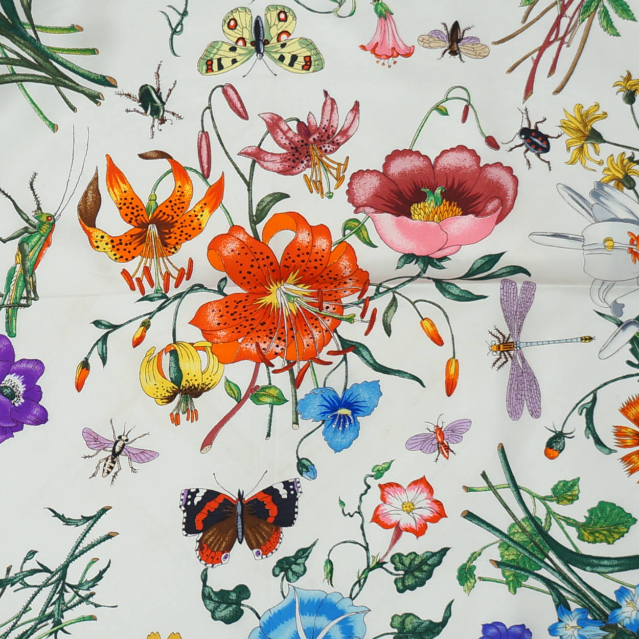 Vintage 70s Gucci Silk Scarf Vittorio Accornero Floral 34” - Poppy's Vintage Clothing
