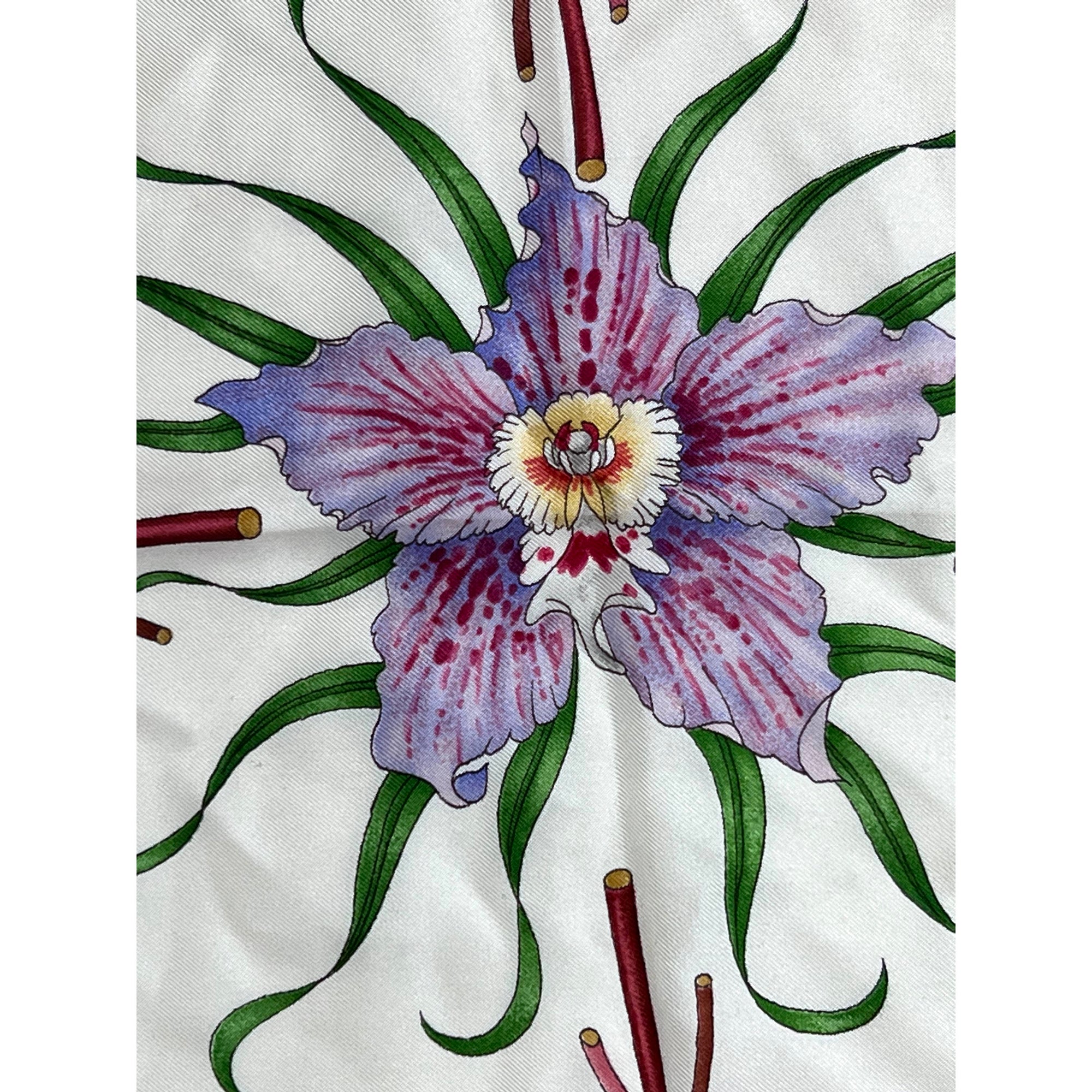 Vintage Gucci Silk Scarf Accornero Orchidee 1974 Orchids 34”