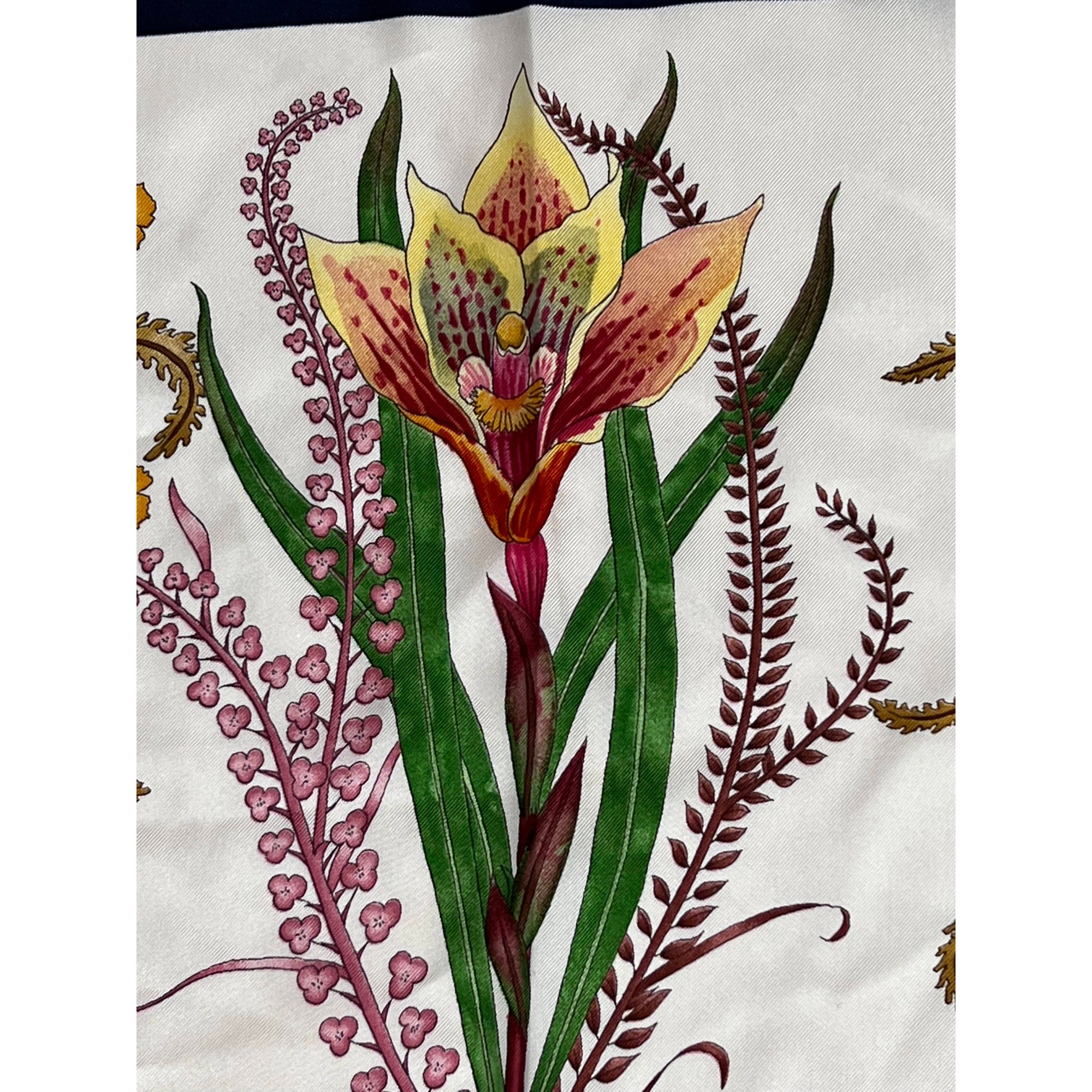 Vintage Gucci Silk Scarf Accornero Orchidee 1974 Orchids 34”