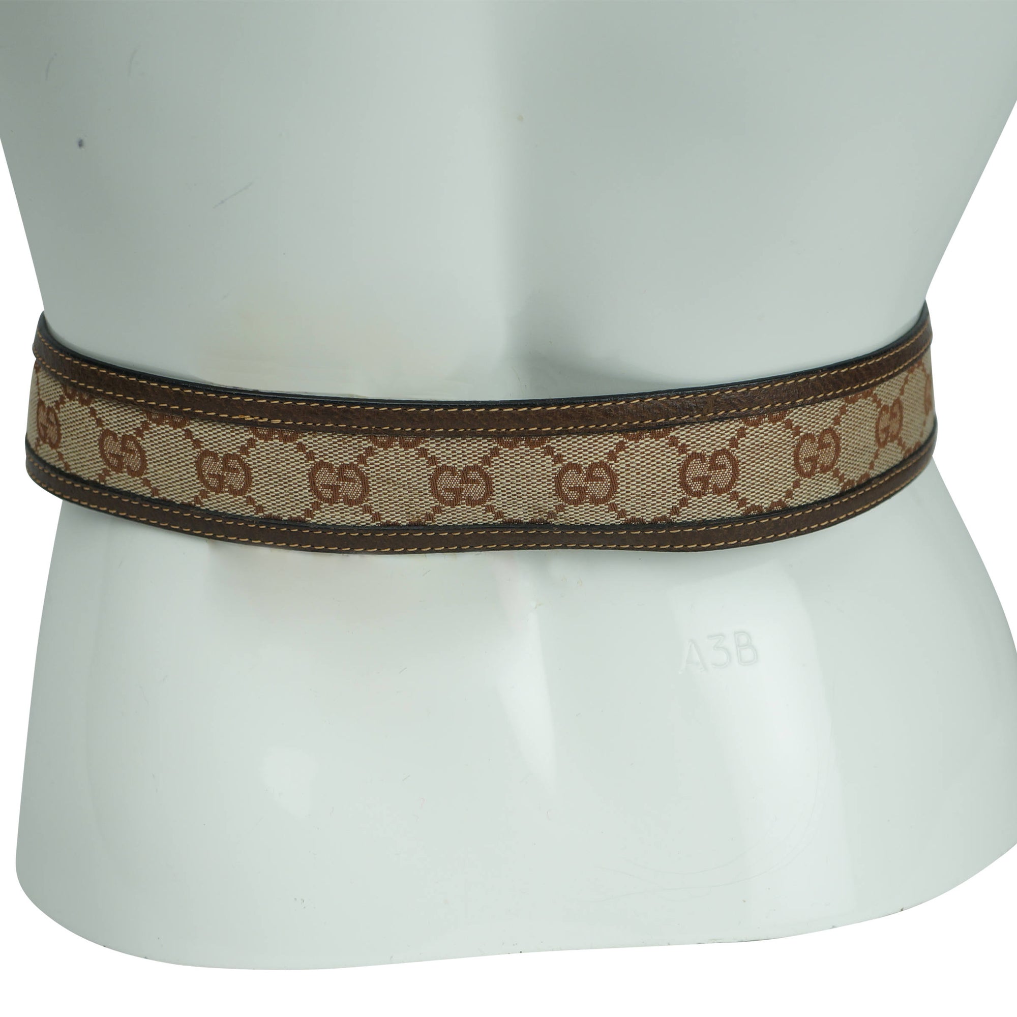 Vintage 60s Gucci Belt Leather and Canvas 28” - 30.5” Waist - Poppy's Vintage Clothing