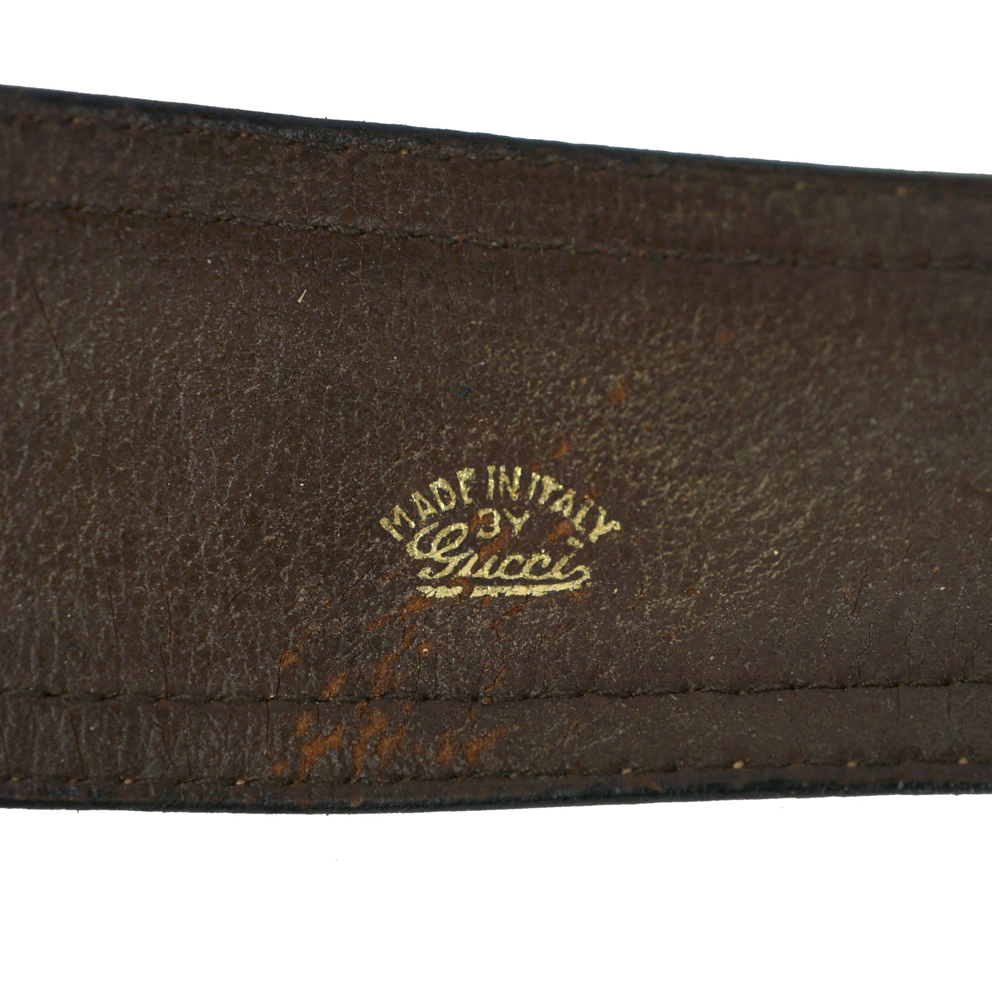Vintage 60s Gucci Belt Leather and Canvas 28” - 30.5” Waist - Poppy's Vintage Clothing