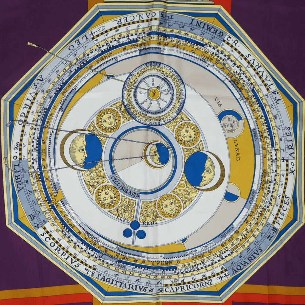 Vintage NWT 80s Gucci Silk Scarf Astrology Zodiac Pattern - Poppy's Vintage Clothing