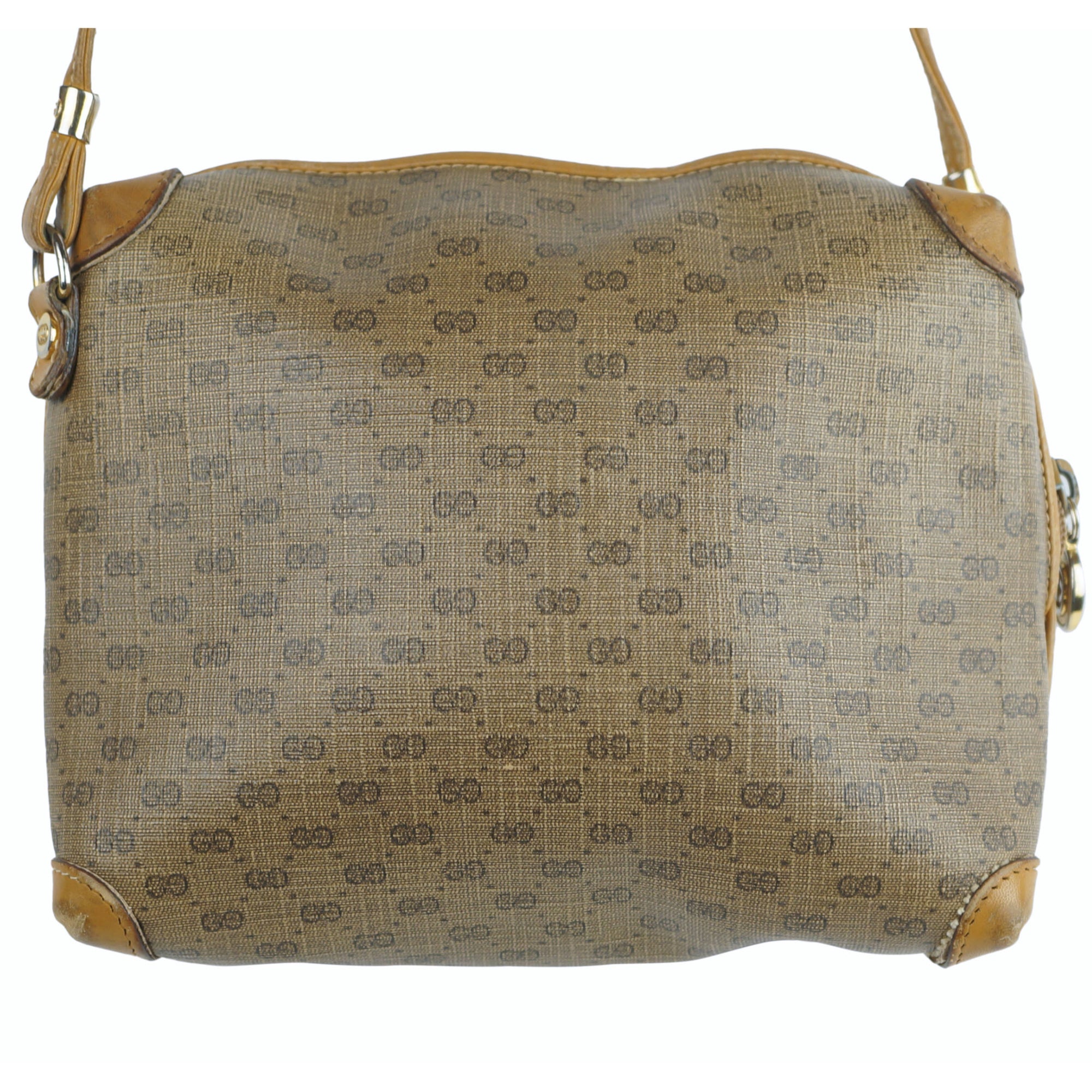 Vintage 70s Gucci Shoulder Bag Purse Logo Canvas Authentic - Poppy's Vintage Clothing