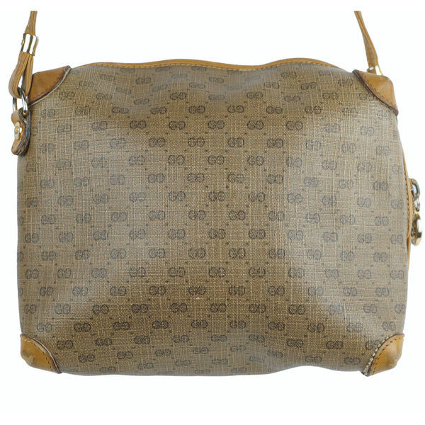 Vintage 70s GUCCI Bag / 1970s Gucci Leather Canvas Logo Bag / 