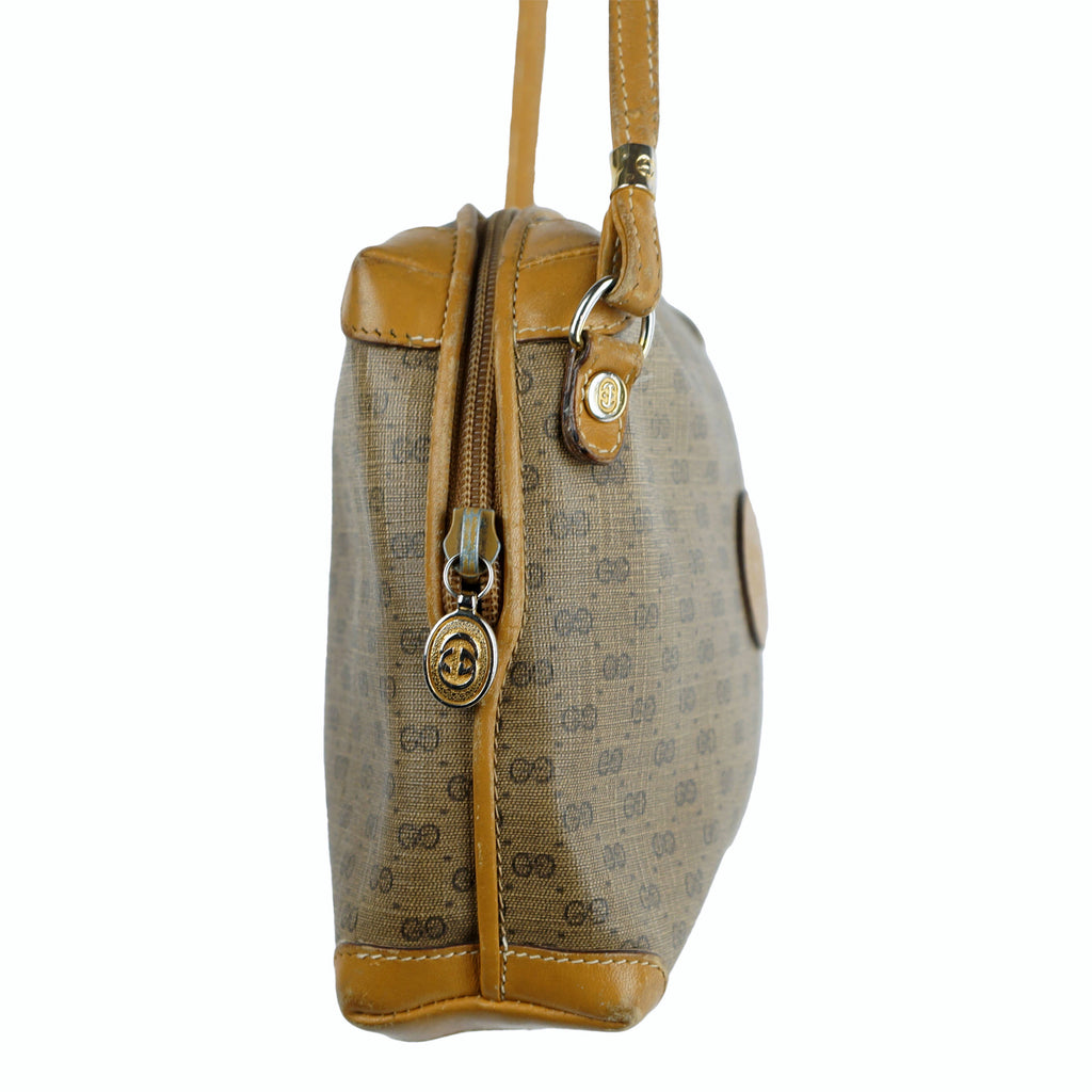Vintage 70s Gucci Shoulder Bag Purse Logo Canvas Authentic - Poppy's Vintage Clothing
