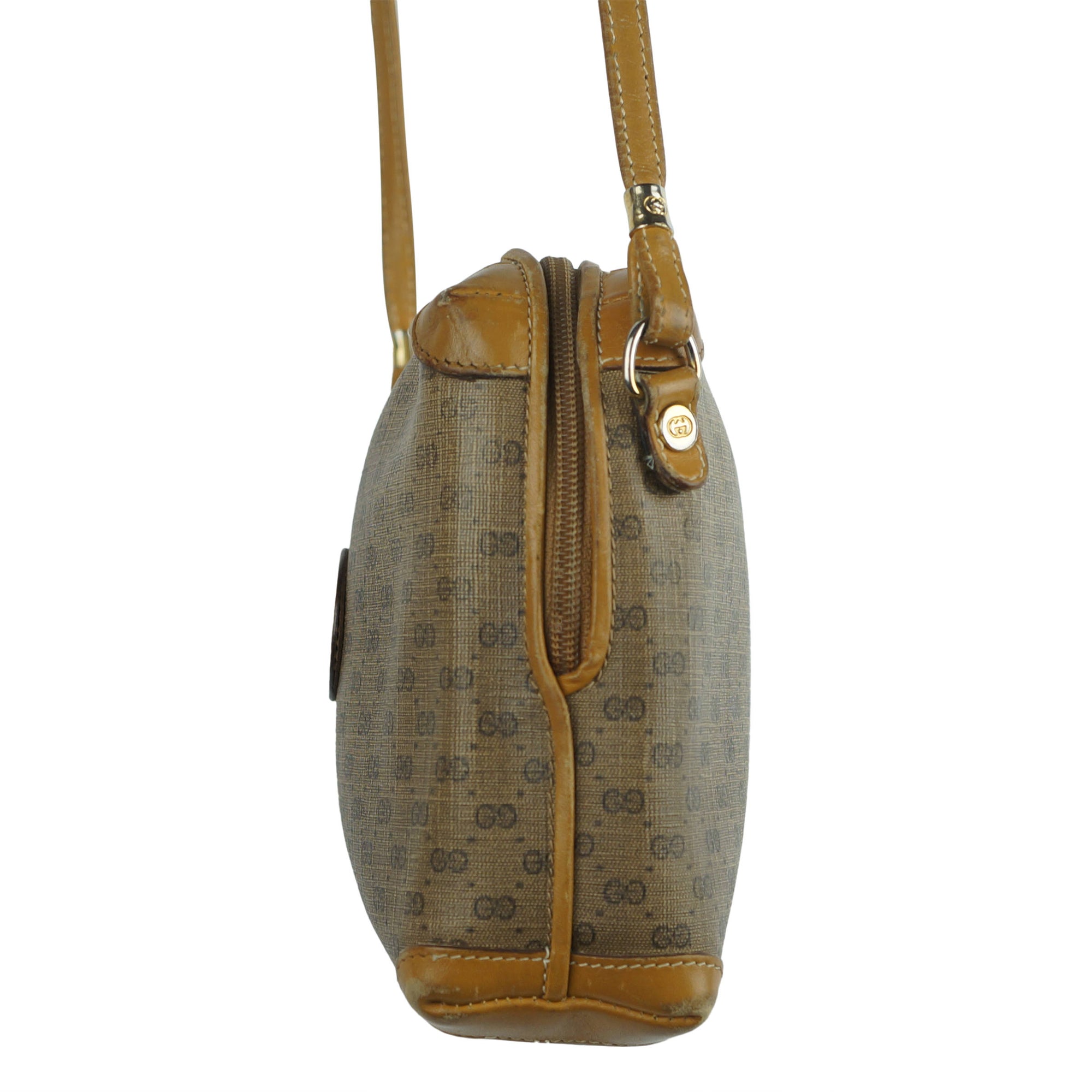 Vintage 70s Gucci Shoulder Bag Purse Logo Canvas Authentic - Poppy's Vintage Clothing