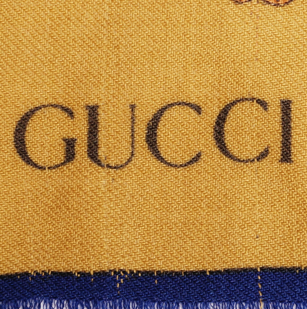 Vintage Gucci Wool Challis Shawl Scarf Floral Pattern 52” Square - Poppy's Vintage Clothing