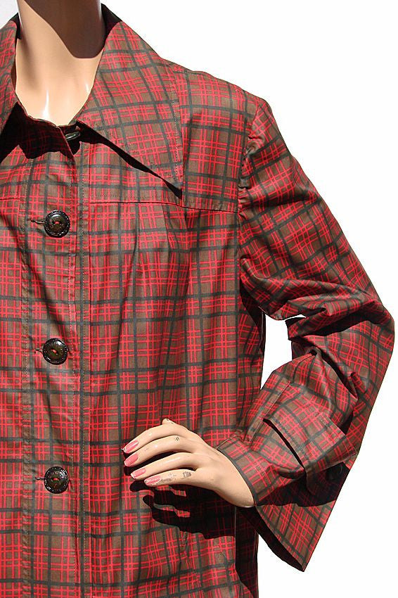 Vintage 1970s Gucci Plaid Raincoat - M - L - Poppy's Vintage Clothing