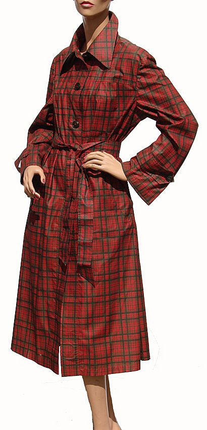 Vintage 1970s Gucci Plaid Raincoat - M - L - Poppy's Vintage Clothing