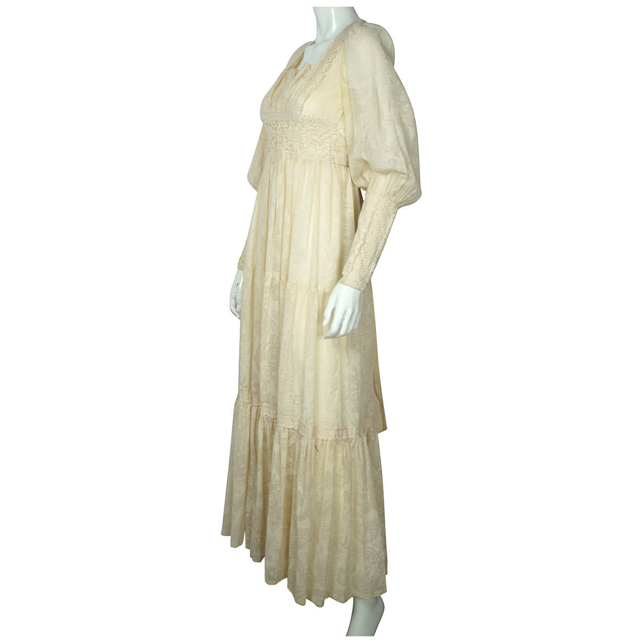 Vintage 1970s Gunne Sax Dress Boho Romantic Jessica McClintock San Francisco M - Poppy's Vintage Clothing