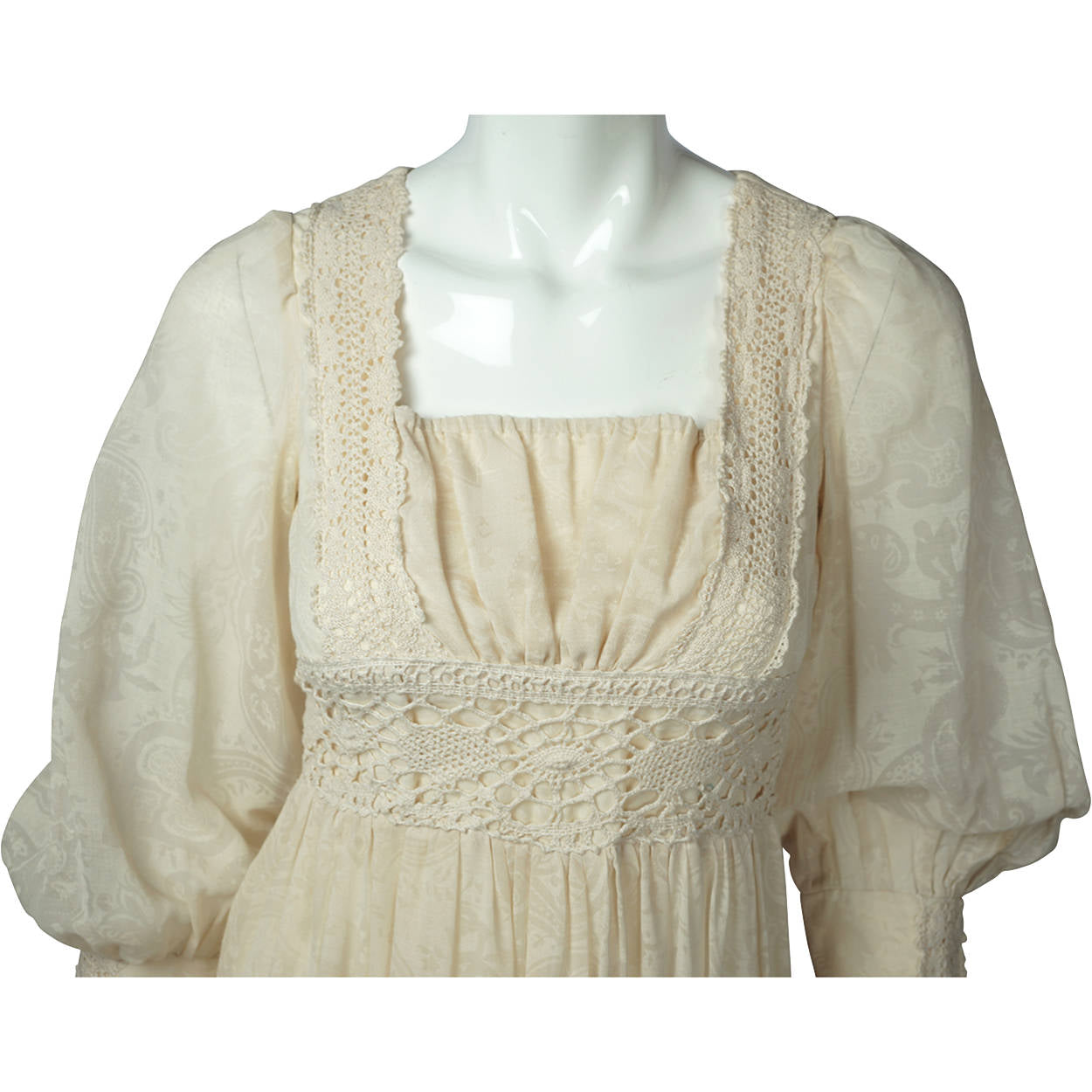 Vintage 1970s Gunne Sax Dress Boho Romantic Jessica McClintock San Francisco M - Poppy's Vintage Clothing