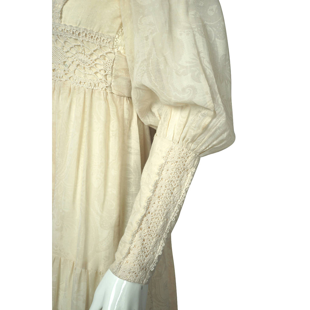 Vintage 1970s Gunne Sax Dress Boho Romantic Jessica McClintock San Francisco M - Poppy's Vintage Clothing
