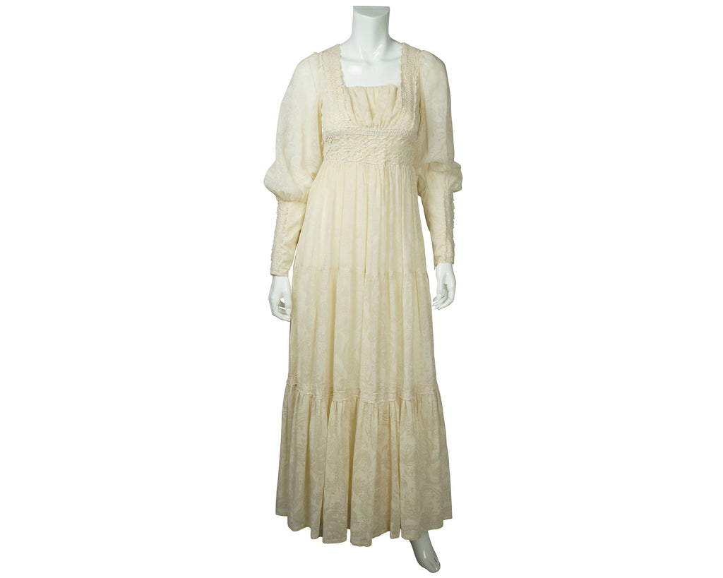 Vintage 1970s Gunne Sax Dress Boho Romantic Jessica McClintock San Francisco M - Poppy's Vintage Clothing
