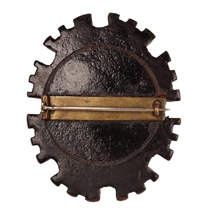 Antique Victorian Vulcanite Cameo Brooch - Poppy's Vintage Clothing