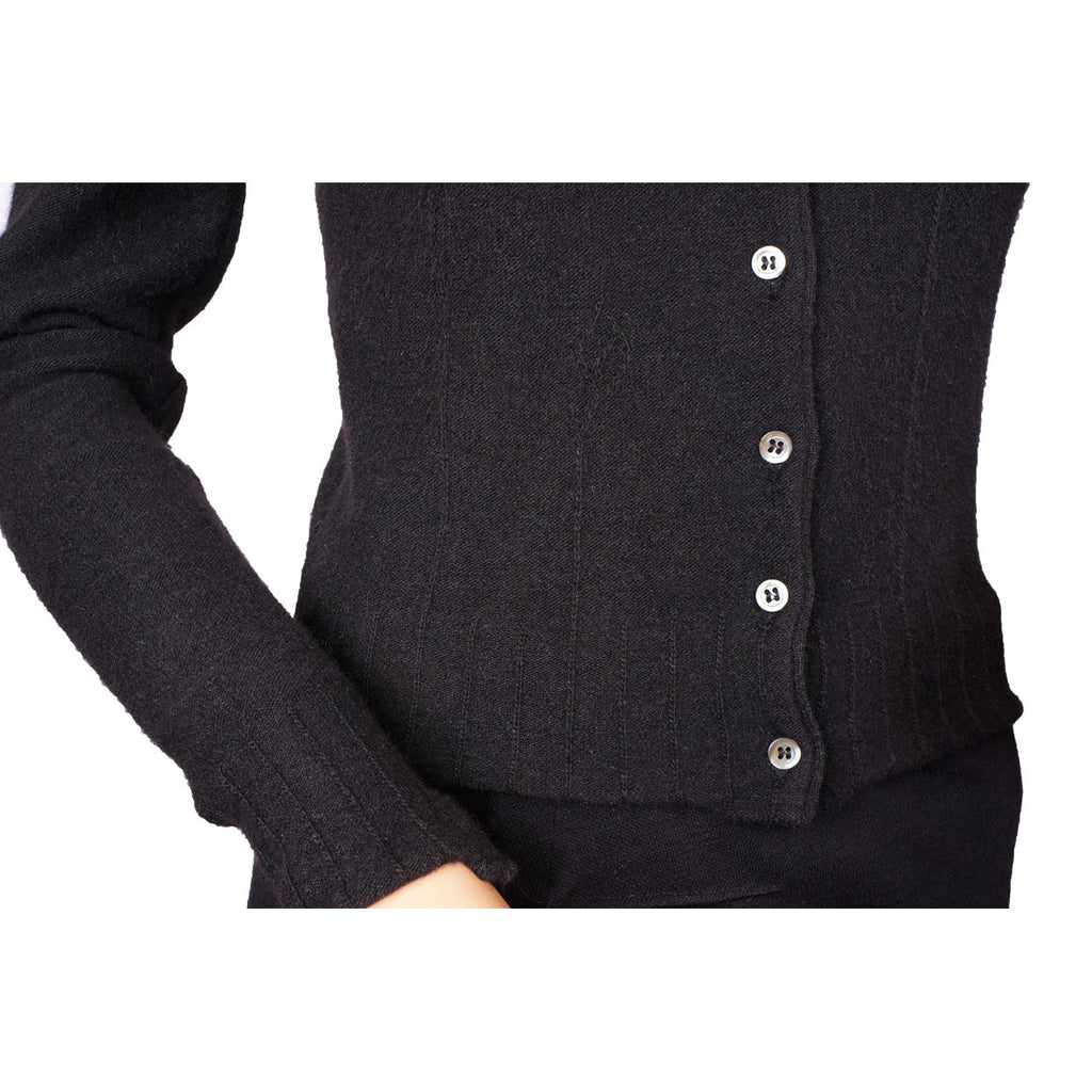 Guy Laroche Paris Sweater Black Wool &amp; Angora Blend Ladies Size S - Poppy's Vintage Clothing