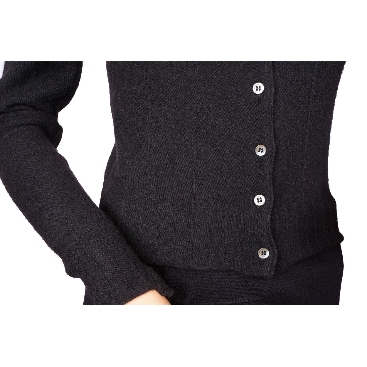 Guy Laroche Paris Sweater Black Wool &amp; Angora Blend Ladies Size S - Poppy's Vintage Clothing