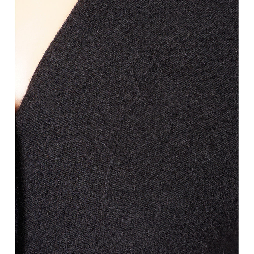 Guy Laroche Paris Sweater Black Wool &amp; Angora Blend Ladies Size S - Poppy's Vintage Clothing