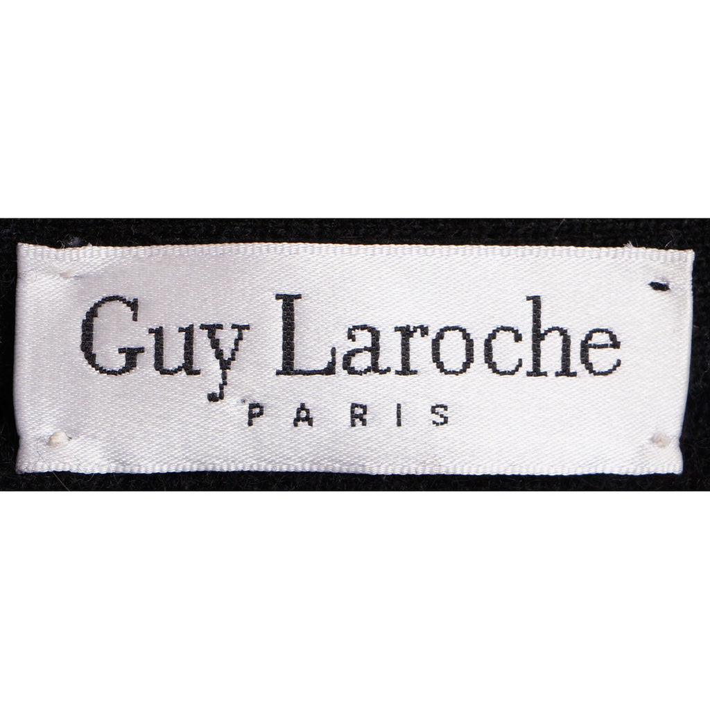 Guy Laroche Paris Sweater Black Wool &amp; Angora Blend Ladies Size S - Poppy's Vintage Clothing