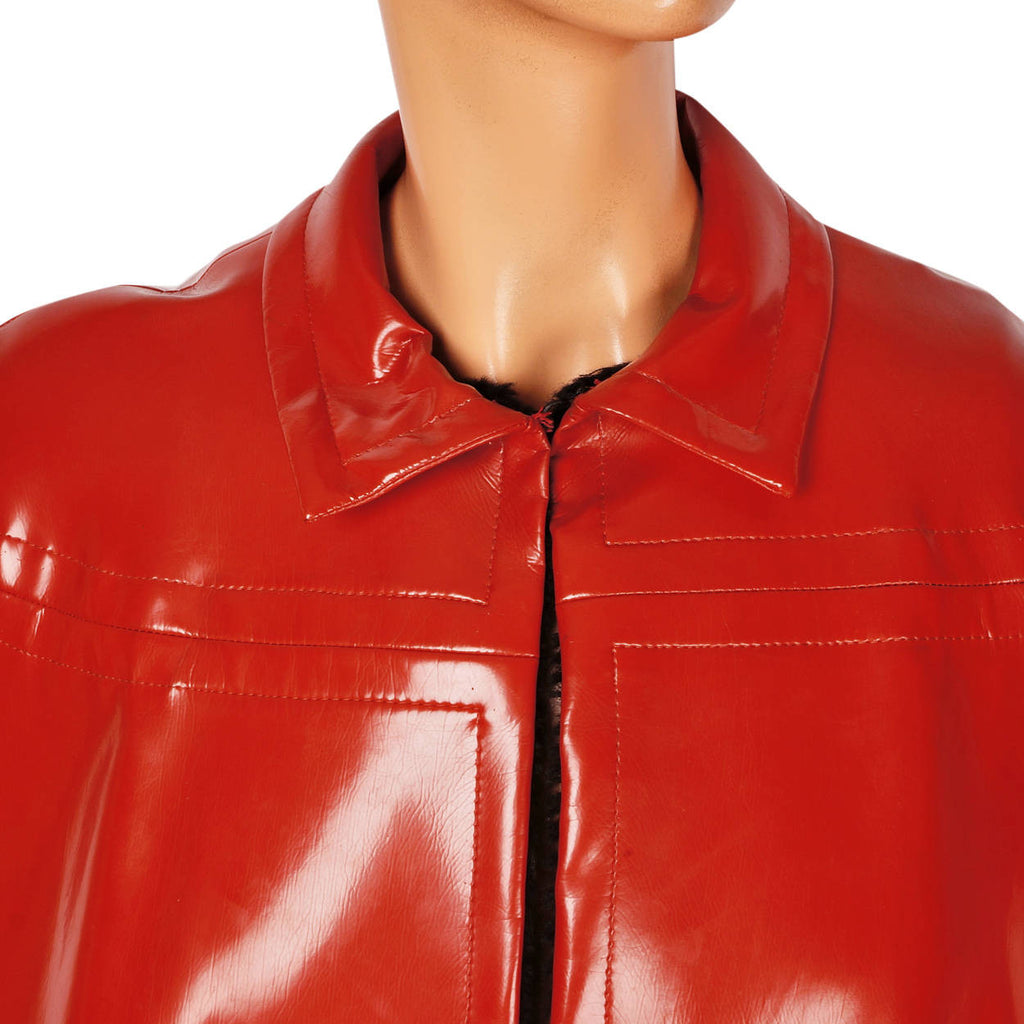 Vintage 1960s Mod Red Vinyl Cape Maria Carine Couture Guy Laroche Paris Design - Poppy's Vintage Clothing