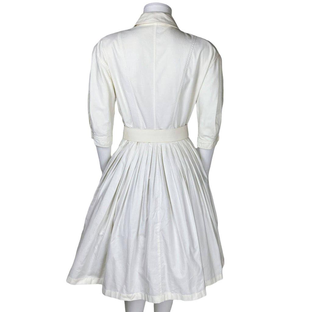 1990s Vintage Guy Laroche Dress White Cotton Sportswear Sz M