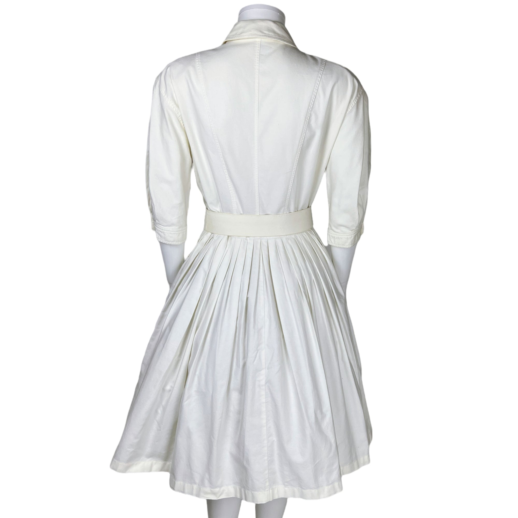 1990s Vintage Guy Laroche Dress White Cotton Sportswear Sz M