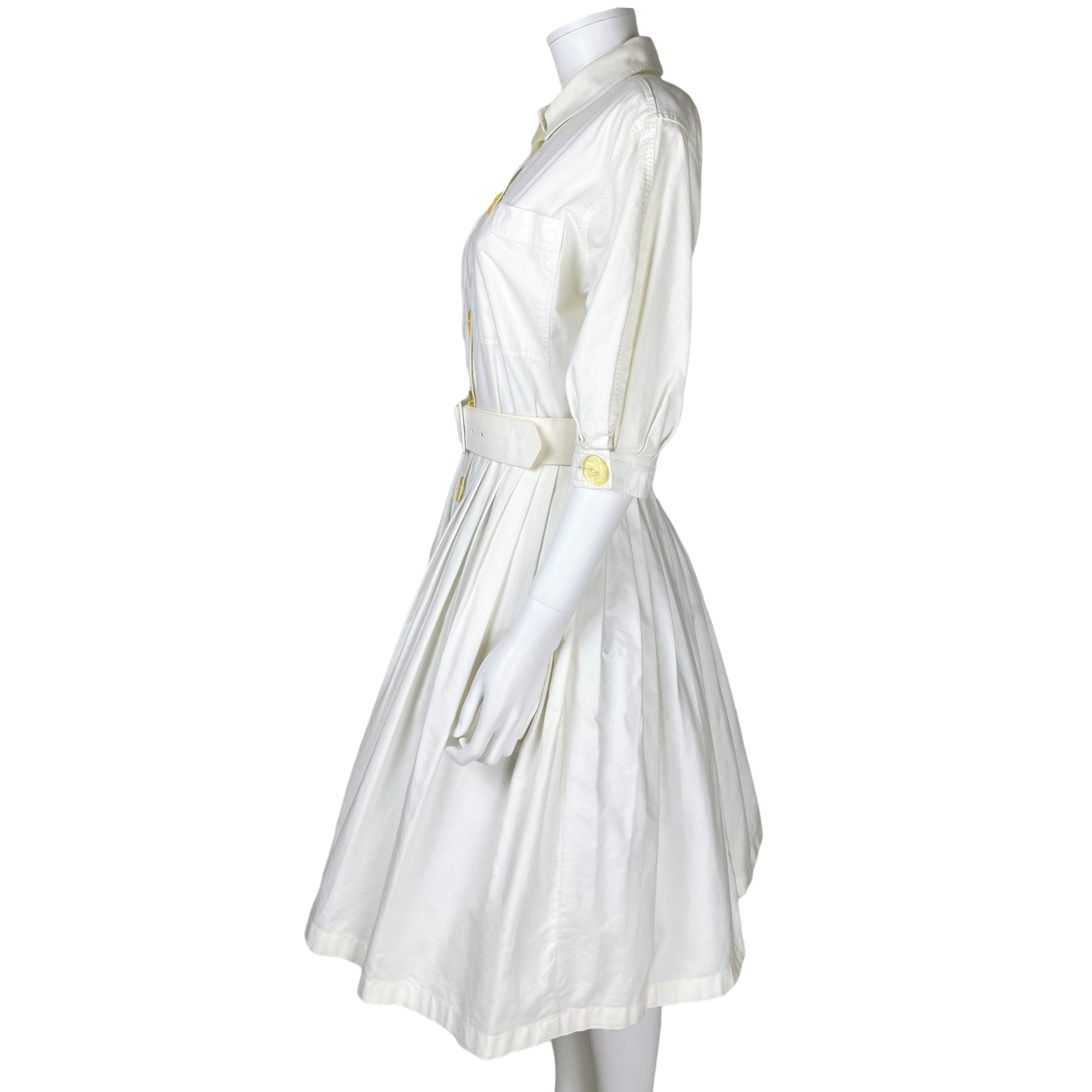 1990s Vintage Guy Laroche Dress White Cotton Sportswear Sz M