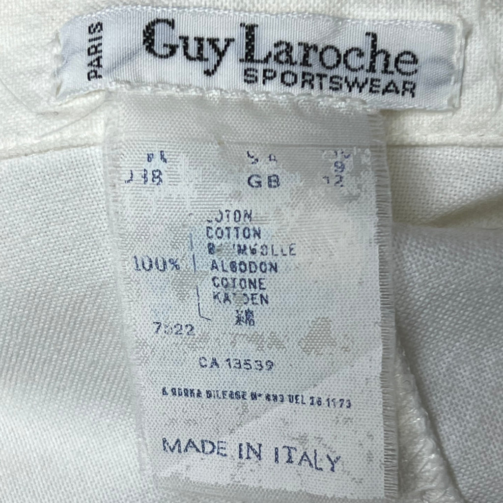 1990s Vintage Guy Laroche Dress White Cotton Sportswear Sz M