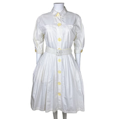 1990s Vintage Guy Laroche Dress White Cotton Sportswear Sz M