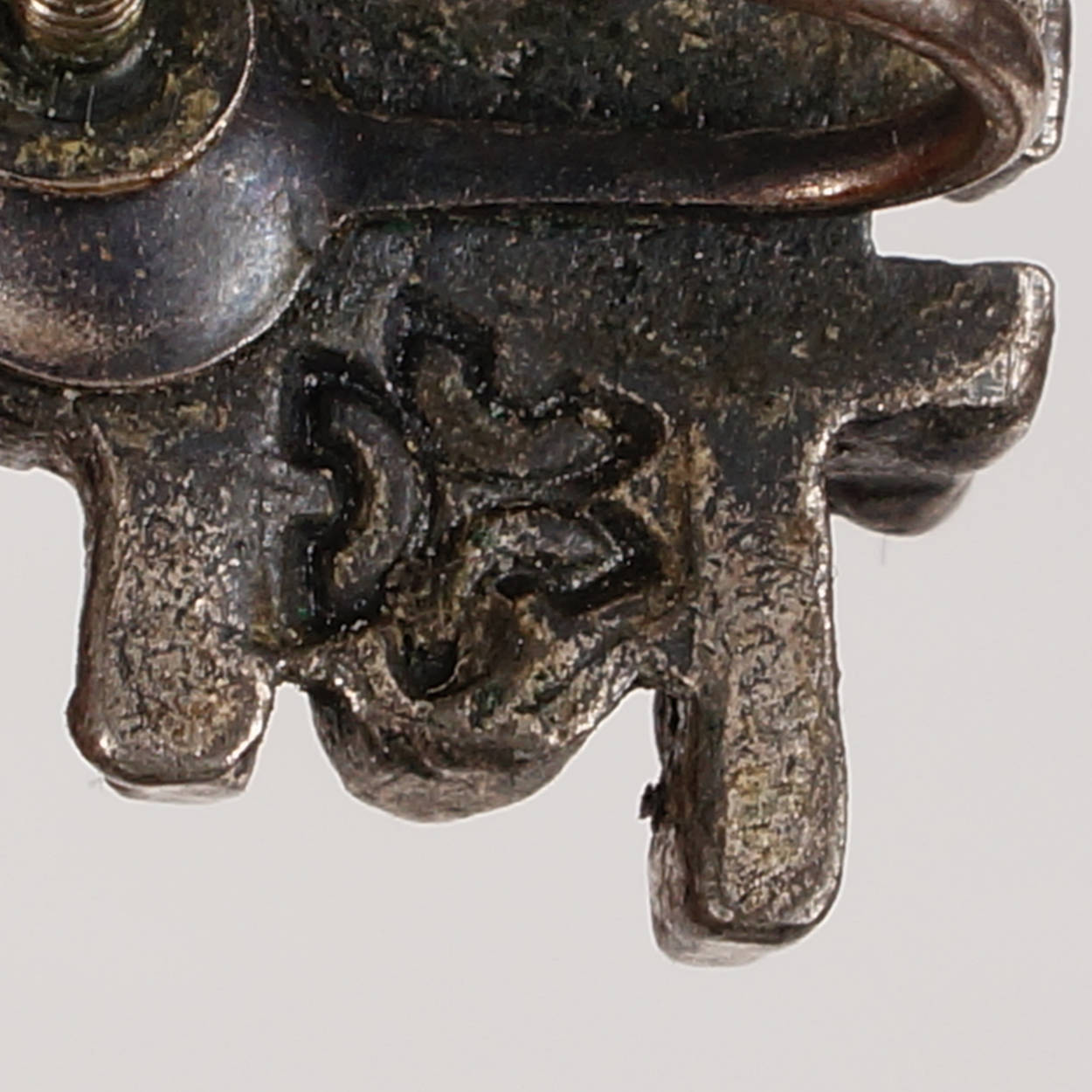 Gilles Guy Vidal Brutalist Earrings Modernist Abstract Pewter 1970s - Poppy's Vintage Clothing