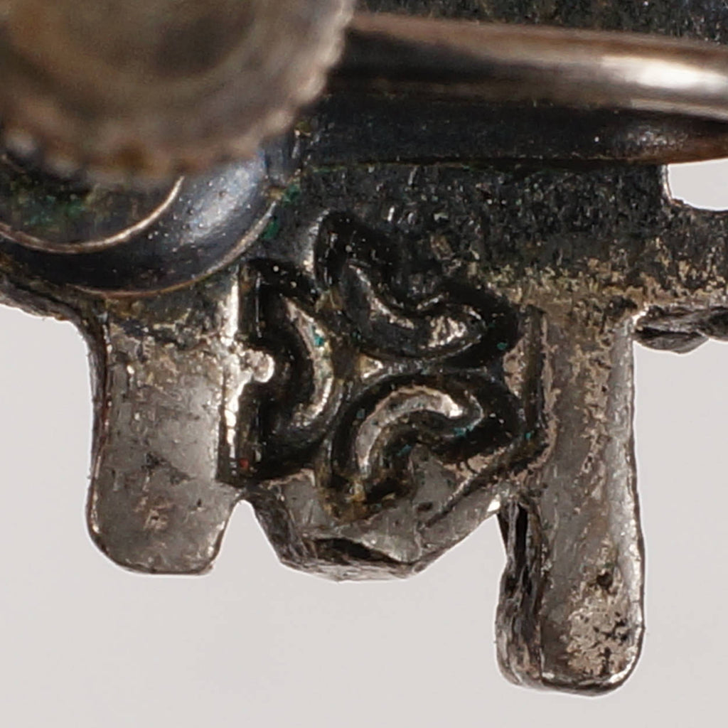 Gilles Guy Vidal Brutalist Earrings Modernist Abstract Pewter 1970s - Poppy's Vintage Clothing