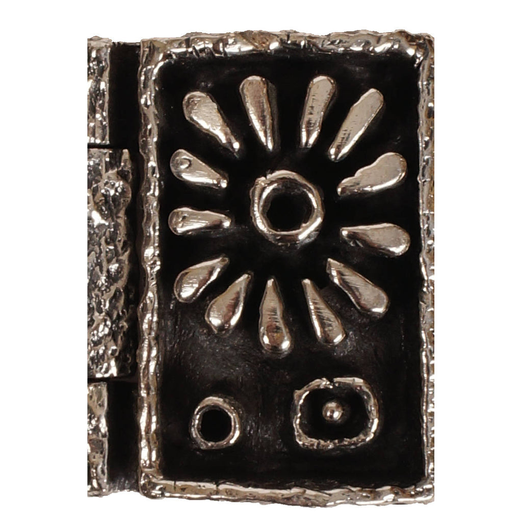 Massive Brutalist Gilles Guy Vidal Daisy Cuff Bracelet Modernist Plated Pewter Unused - Poppy's Vintage Clothing