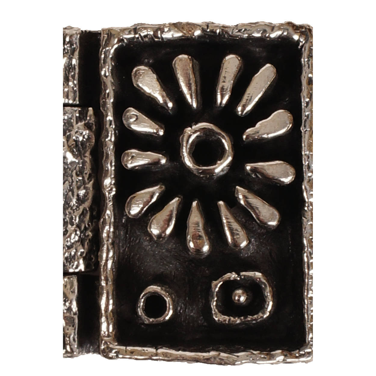 Massive Brutalist Gilles Guy Vidal Daisy Cuff Bracelet Modernist Plated Pewter Unused - Poppy's Vintage Clothing