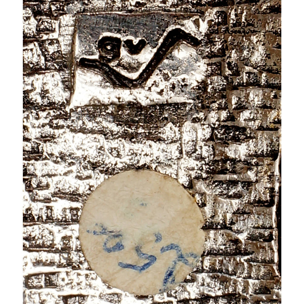 Massive Brutalist Gilles Guy Vidal Daisy Cuff Bracelet Modernist Plated Pewter Unused - Poppy's Vintage Clothing