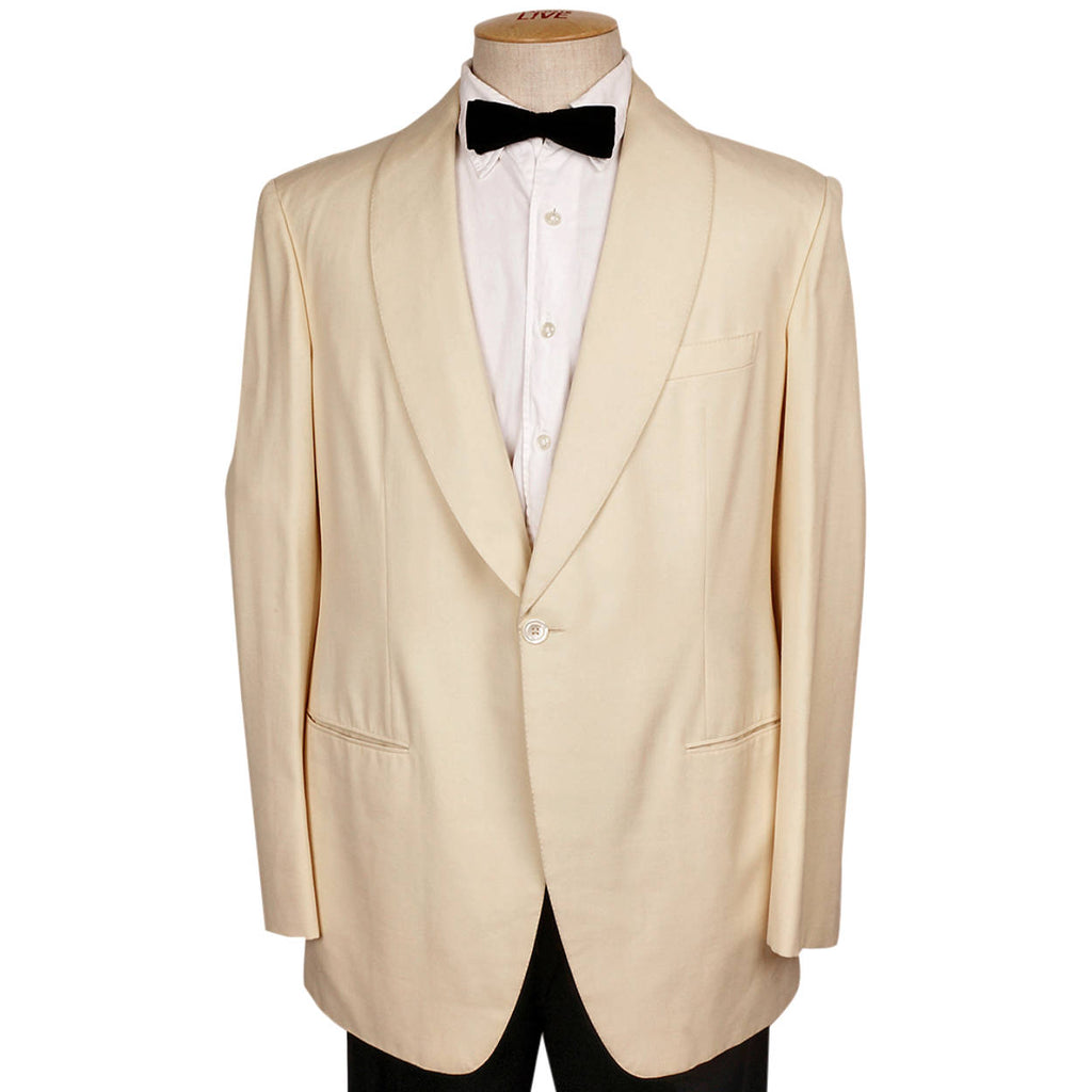 Vintage 1970s H Creed & Co Paris Mens Off White Dinner Jacket Size M - Poppy's Vintage Clothing