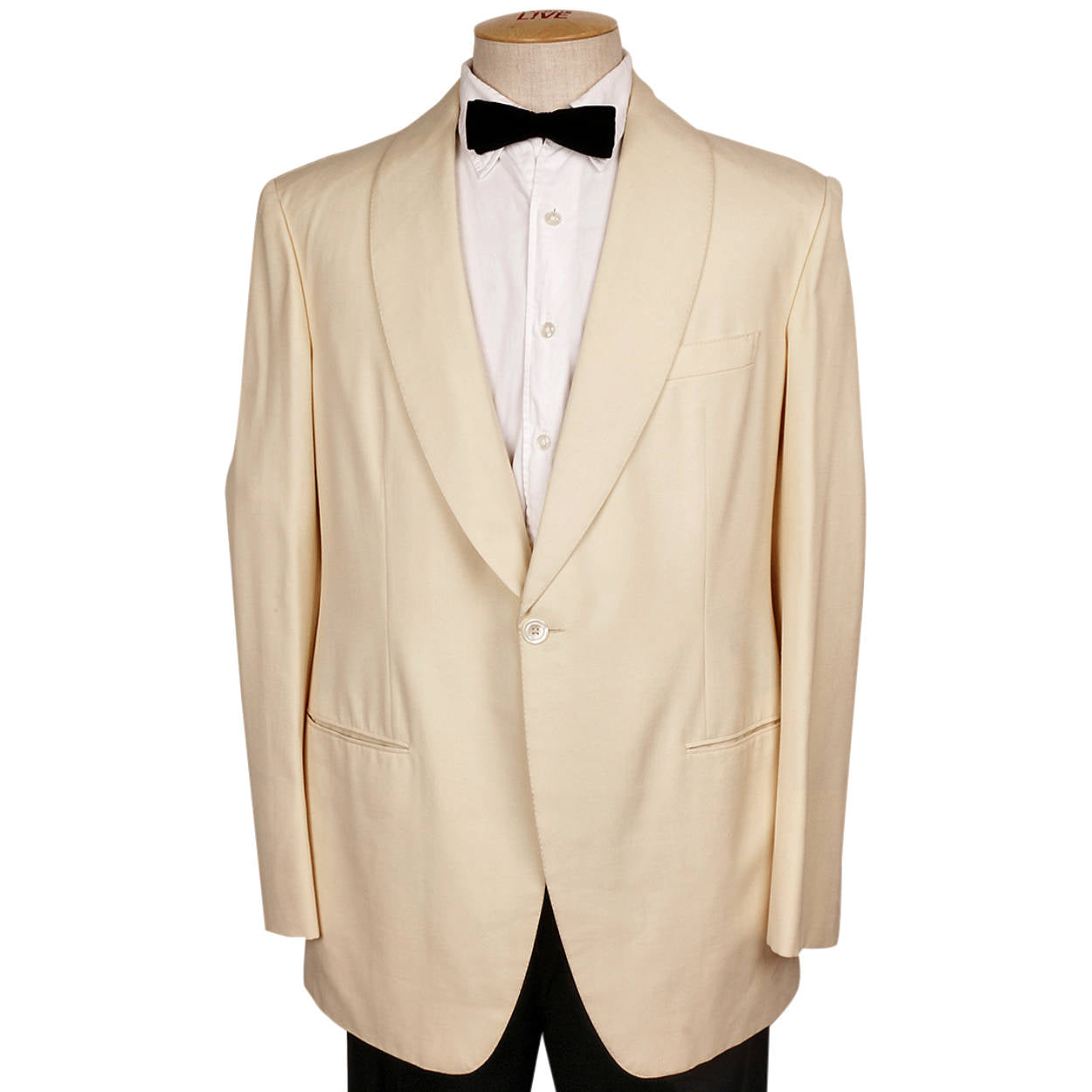 Vintage 1970s H Creed & Co Paris Mens Off White Dinner Jacket Size M - Poppy's Vintage Clothing