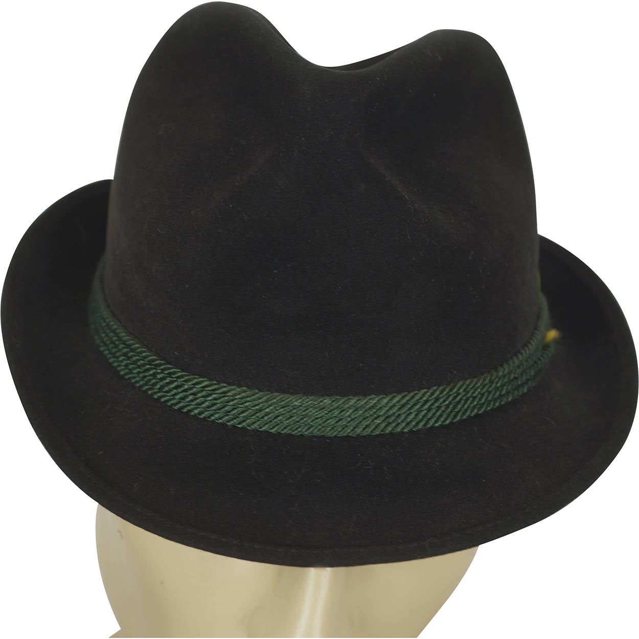 Vintage P &amp; C Habig Trilby Fedora 1950s Mens Black Hat Austria Size Large 7 1/4 - Poppy's Vintage Clothing