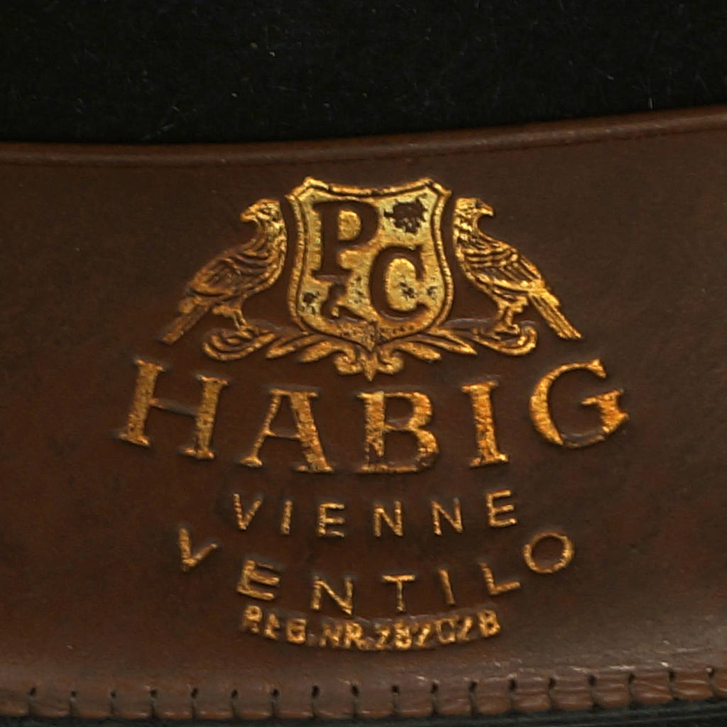 Vintage P &amp; C Habig Trilby Fedora 1950s Mens Black Hat Austria Size Large 7 1/4 - Poppy's Vintage Clothing