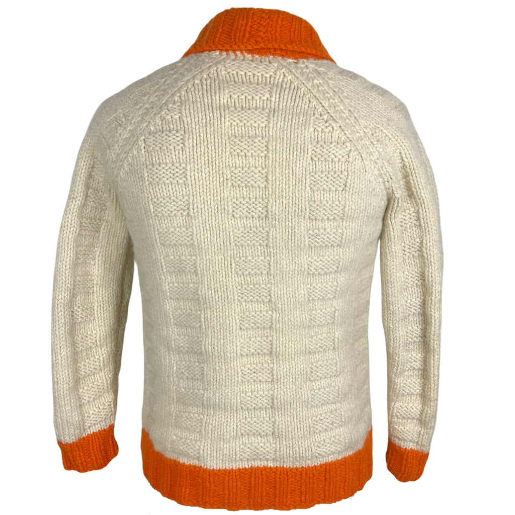Vintage Cowichan 1950s Hand Knit Sweater Jacket Mens Size S