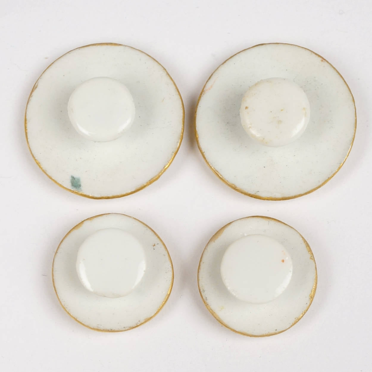 Antique Limoges Porcelain Hand Painted Roses Stud Buttons and Sash Buckle - Poppy's Vintage Clothing