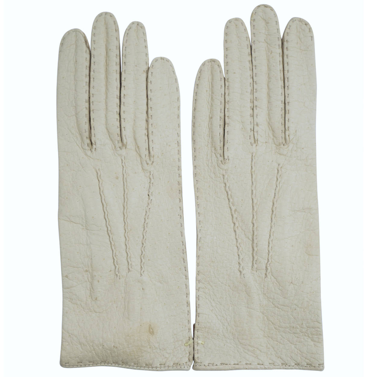 Vintage Unused Peccary Leather Gloves w Hand Sewn Tag Size 7 - Poppy's Vintage Clothing