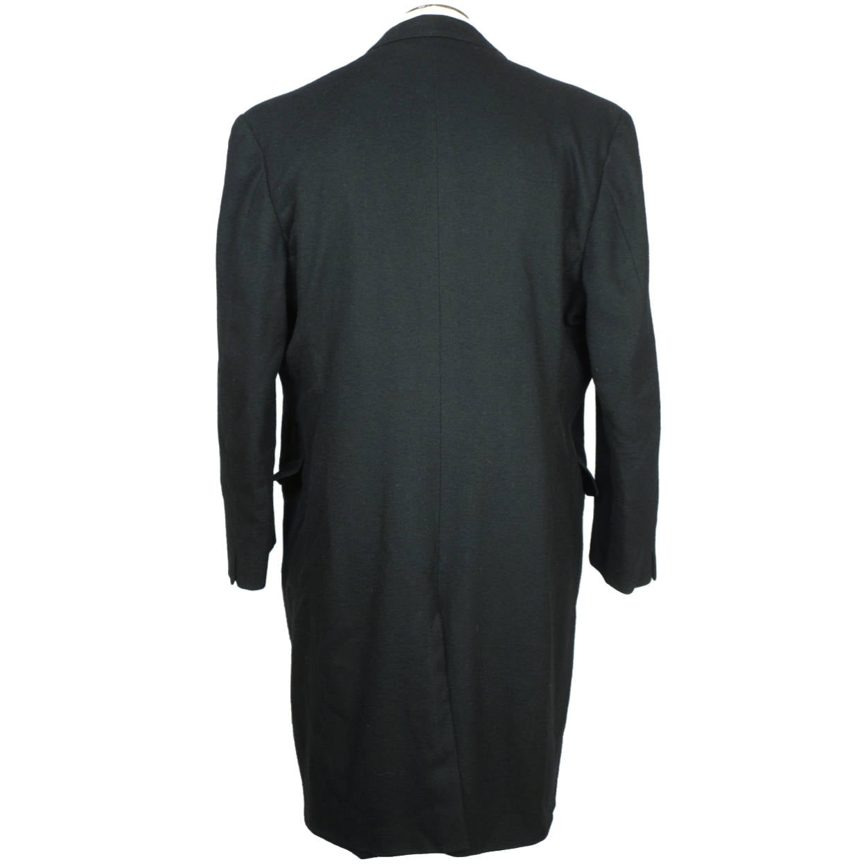 Vintage 1930s Wool Overcoat Black Coat Swiss Tailor Hansjakob Bern Switzerland - Poppy's Vintage Clothing