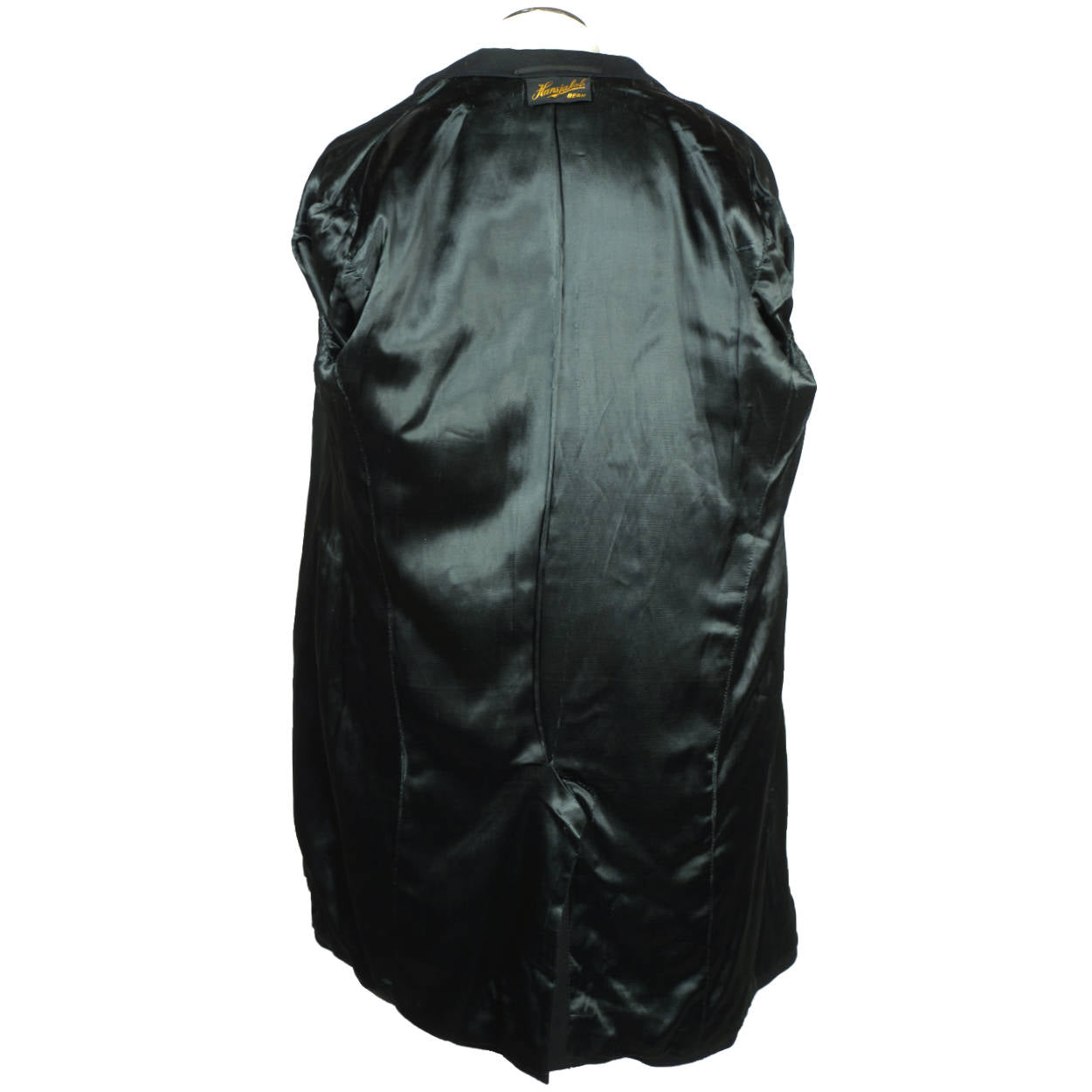 Vintage 1930s Wool Overcoat Black Coat Swiss Tailor Hansjakob Bern Switzerland - Poppy's Vintage Clothing